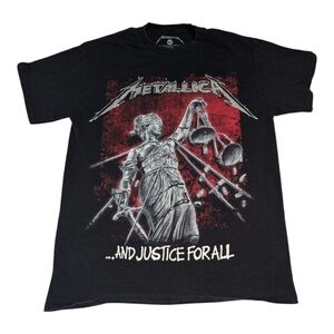 Metallica And Justice For All T-Shirt Size M Black Band Tee Official Metal Biker